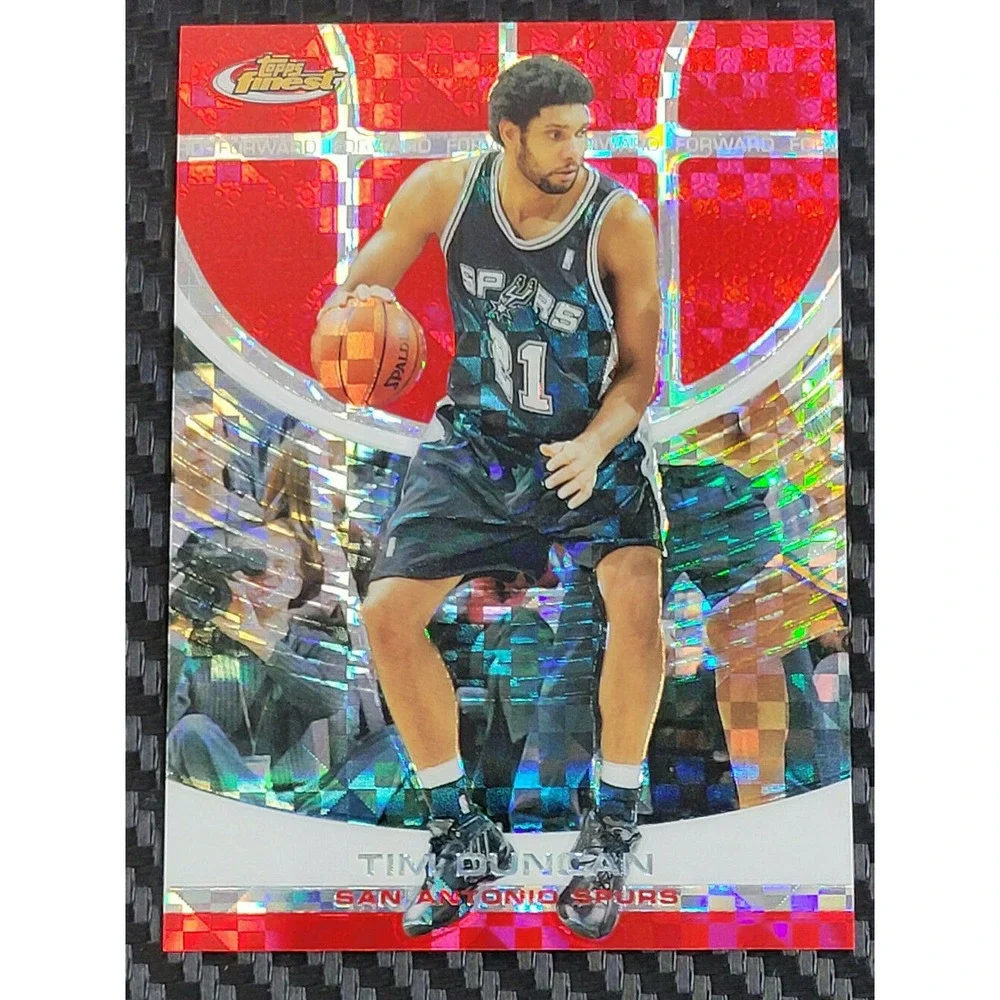 2005-06 TOPPS FINEST - TIM DUNCAN - RED X-FRACTOR #D 98/139 RARE!